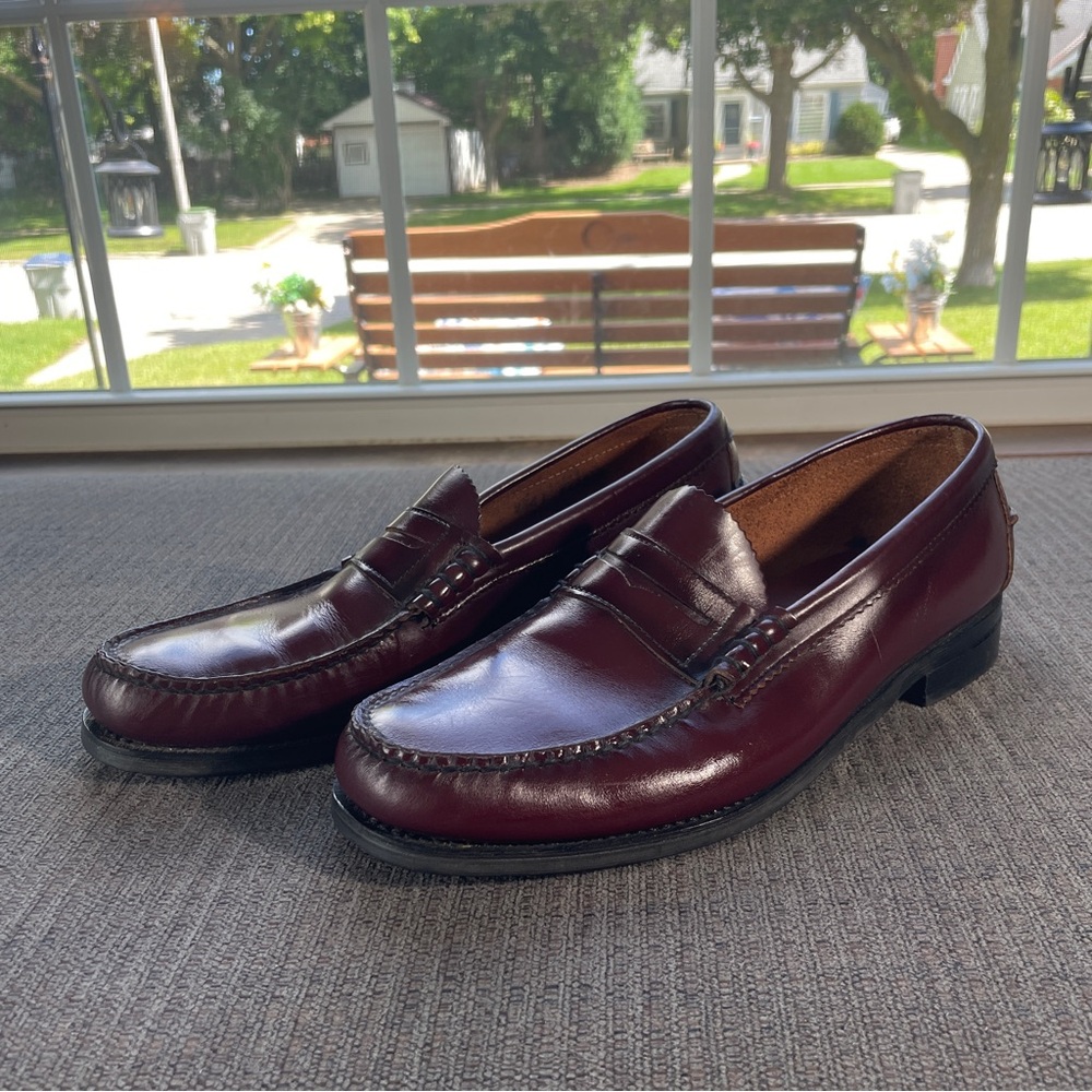 Dexter 9.5E Loafers Burgandy Oxblood Slip On *Made in USA*